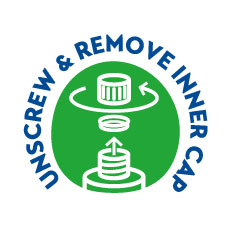 Unscrew & remove inner cap