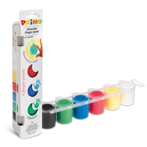 Gouache aux doigts 6 couleurs