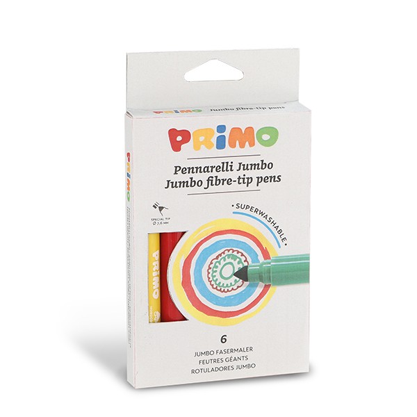 Jumbo fibre-tip pens 6 jumbo