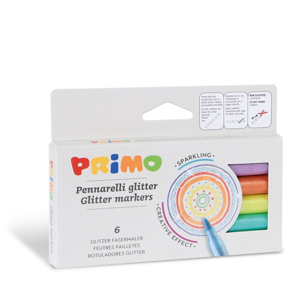 Pennarelli fluo e glitter 6 glitter