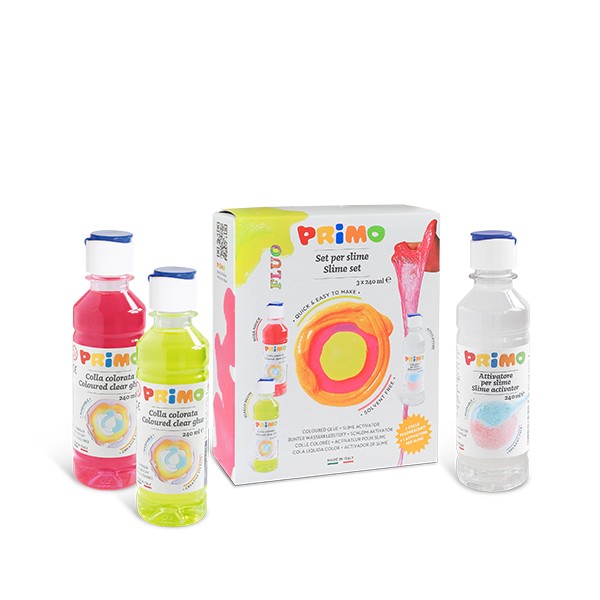 Coloured clear glue Fluo slime set